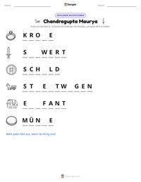 Chandragupta Maurya druckbare Arbeitsblatt Vorschau