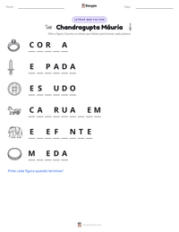 Prévia da folha de atividades imprimível Chandragupta Máuria