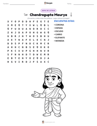 Vista previa de la hoja de trabajo imprimible de Chandragupta Maurya