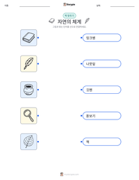 자연의 체계 인쇄 가능한 워크시트 미리보기