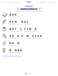 Prabaca lembar kerja cetak Systema Naturae