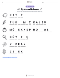 Systema Naturae yazdırılabilir çalışma sayfası önizlemesi