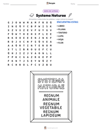 Vista previa de la hoja de trabajo imprimible de Systema Naturae