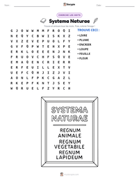 Aperçu de la feuille de travail imprimable Systema Naturae