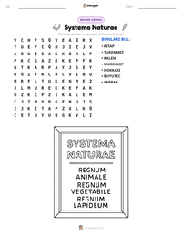 Systema Naturae yazdırılabilir çalışma sayfası önizlemesi