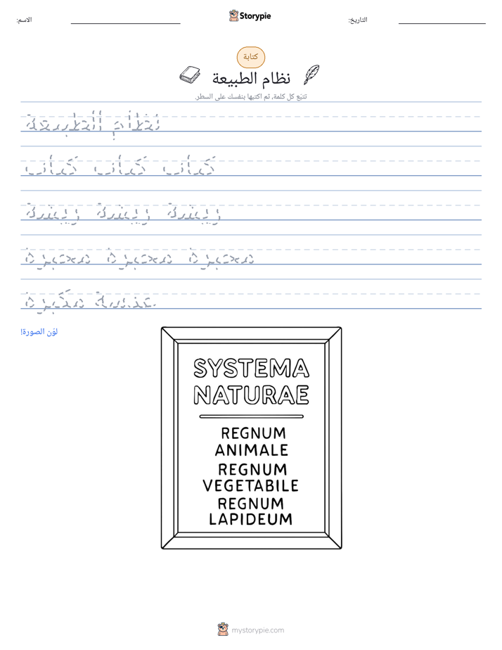تمرين الكتابة