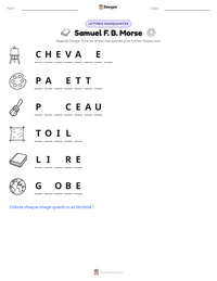 Aperçu de la feuille de travail imprimable Samuel F. B. Morse