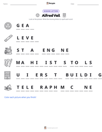 Alfred Vail printable worksheet preview