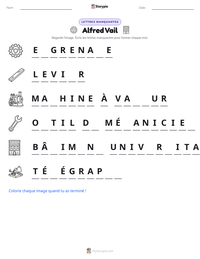 Aperçu de la feuille de travail imprimable Alfred Vail
