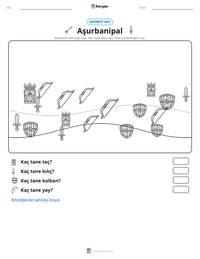 Aşurbanipal yazdırılabilir çalışma sayfası önizlemesi