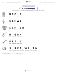 Assurbanipal druckbare Arbeitsblatt Vorschau