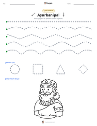 Aşurbanipal yazdırılabilir çalışma sayfası önizlemesi