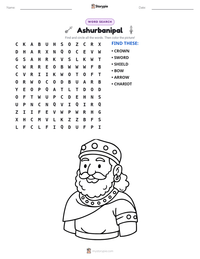 Ashurbanipal printable worksheet preview