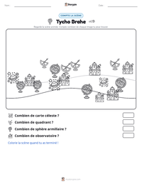 Aperçu de la feuille de travail imprimable Tycho Brahe