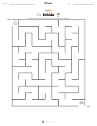 Enkidu printable worksheet preview