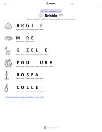 Aperçu de la feuille de travail imprimable Enkidu
