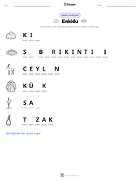 Enkidu yazdırılabilir çalışma sayfası önizlemesi