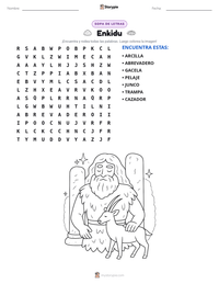 Vista previa de la hoja de trabajo imprimible de Enkidu