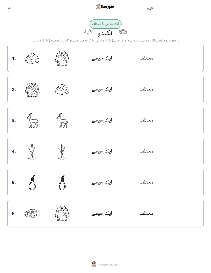 ایک جیسا یا مختلف