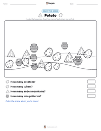 Potato printable worksheet preview