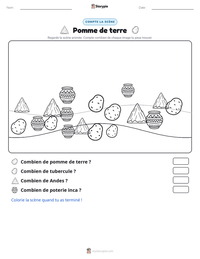 Aperçu de la feuille de travail imprimable Pomme de terre