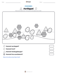 Aardappel afdrukbare werkblad voorbeeld