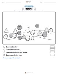Prévia da folha de atividades imprimível Batata