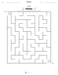 Potato printable worksheet preview