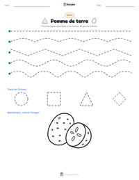 Aperçu de la feuille de travail imprimable Pomme de terre