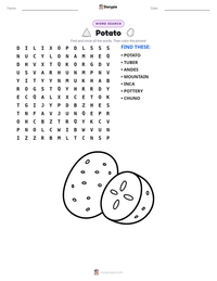 Potato printable worksheet preview