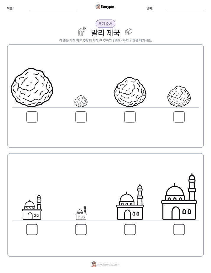 크기 순서
