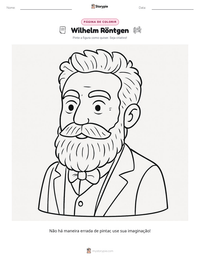 Prévia da folha de atividades imprimível Wilhelm Röntgen