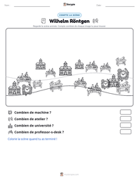 Aperçu de la feuille de travail imprimable Wilhelm Röntgen