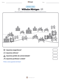 Prévia da folha de atividades imprimível Wilhelm Röntgen