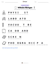 Wilhelm Röntgen printable worksheet preview