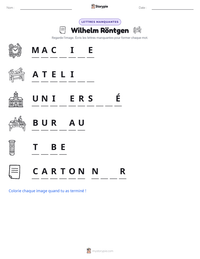 Aperçu de la feuille de travail imprimable Wilhelm Röntgen