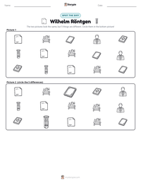 Wilhelm Röntgen printable worksheet preview