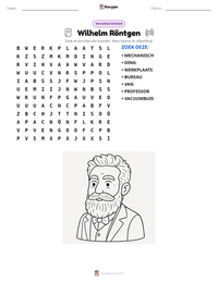 Wilhelm Röntgen afdrukbare werkblad voorbeeld