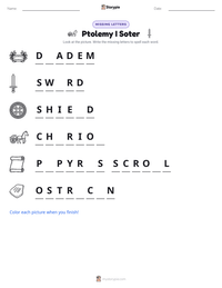 Ptolemy I Soter printable worksheet preview