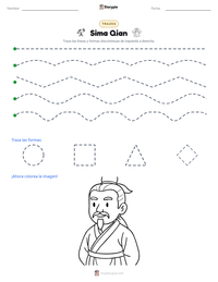 Vista previa de la hoja de trabajo imprimible de Sima Qian