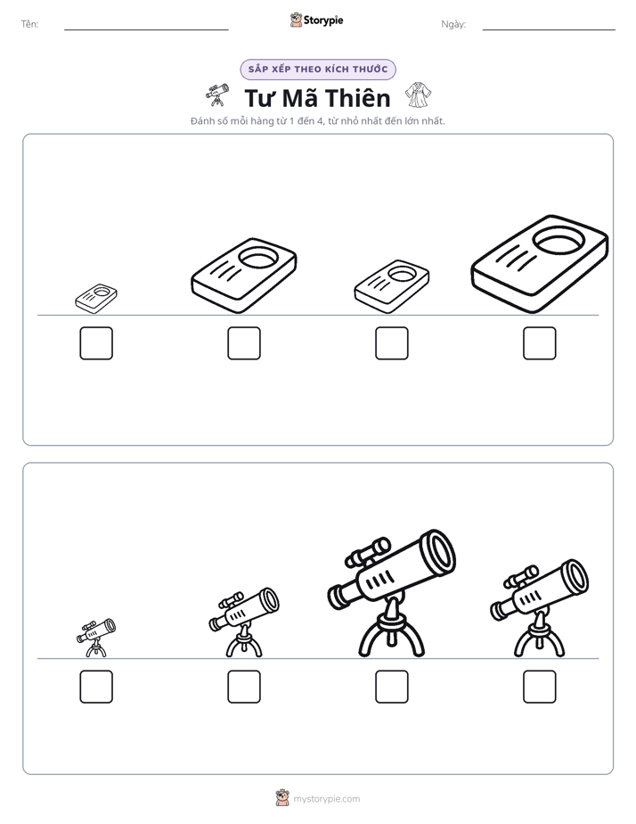 Thứ Tự Kích Thước