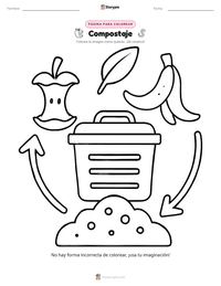 Página para colorear de Compostaje para niños