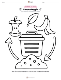 Pagina da colorare di Compostaggio per bambini