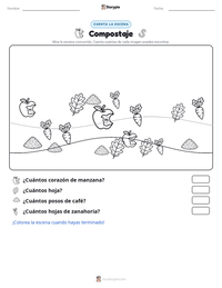 Vista previa de la hoja de trabajo imprimible de Compostaje