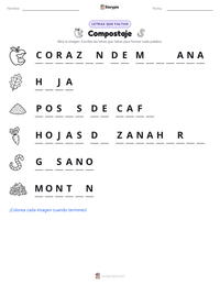 Vista previa de la hoja de trabajo imprimible de Compostaje
