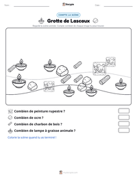 Aperçu de la feuille de travail imprimable Grotte de Lascaux
