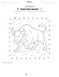 Vista previa de la hoja de trabajo imprimible de Cueva de Lascaux