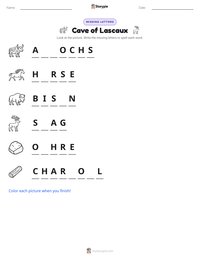 Cave of Lascaux printable worksheet preview
