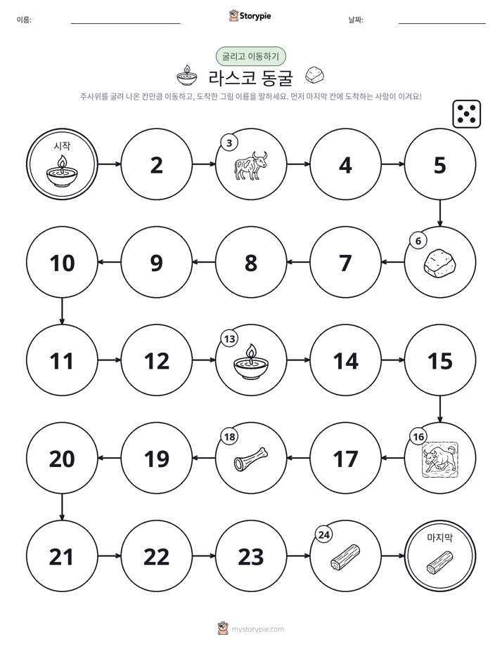 주사위 굴리고 이동하기 게임