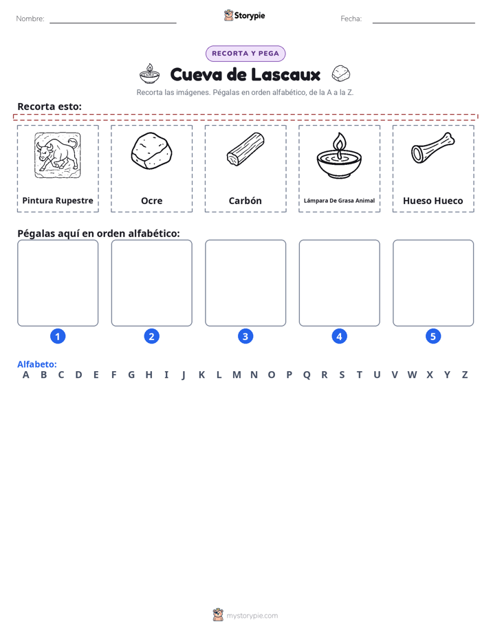 Cortar y Pegar el Alfabeto